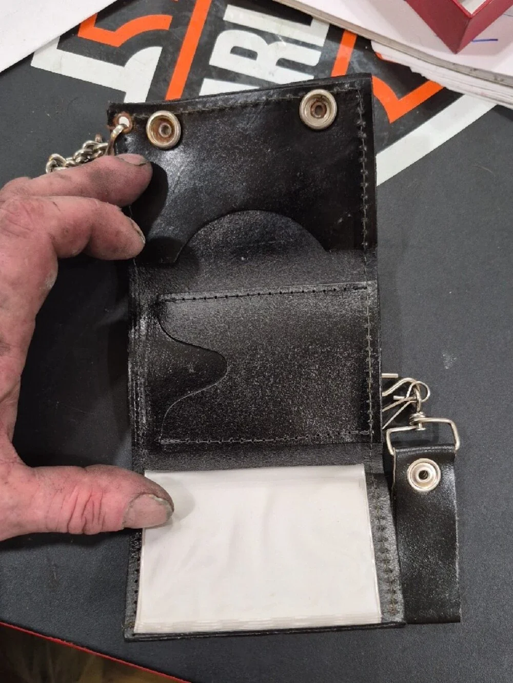 Vintage Harley-Davidson Black Leather Wallet with Eagle Crest
